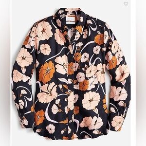 J. Crew Classic-Fit Drapey Cupro Button Up Shirt Windswept Floral